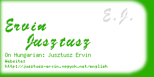 ervin jusztusz business card